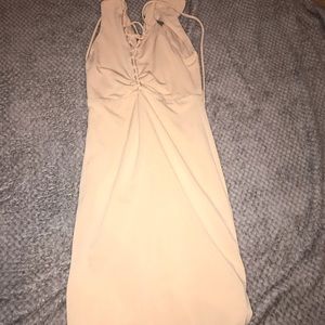 Tan front laced dress